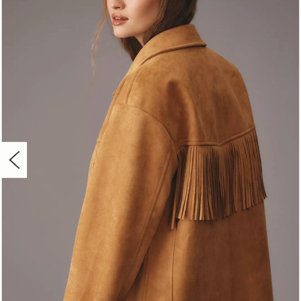 NEW Anthropologie Pilcro Western Fringe Jacket Honey XS - Picture 5 of 11